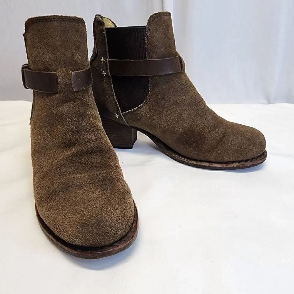 Rag & Bone Durham Burnished Suede Stretch Chelsea Ankle Booties Boots Size 5